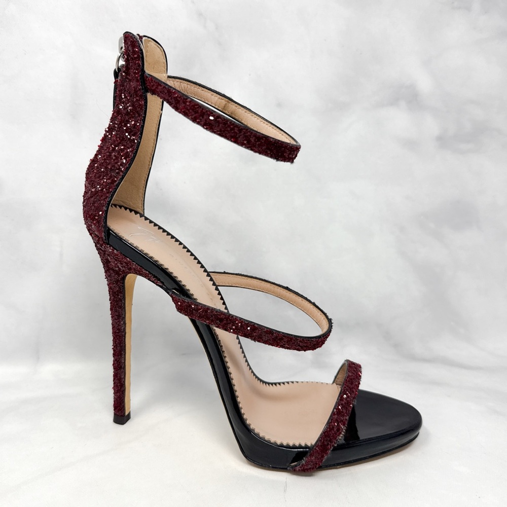 Giuseppe Zanotti Harmony Coline 110 Glitter Strappy Platform Sandal Heels 38